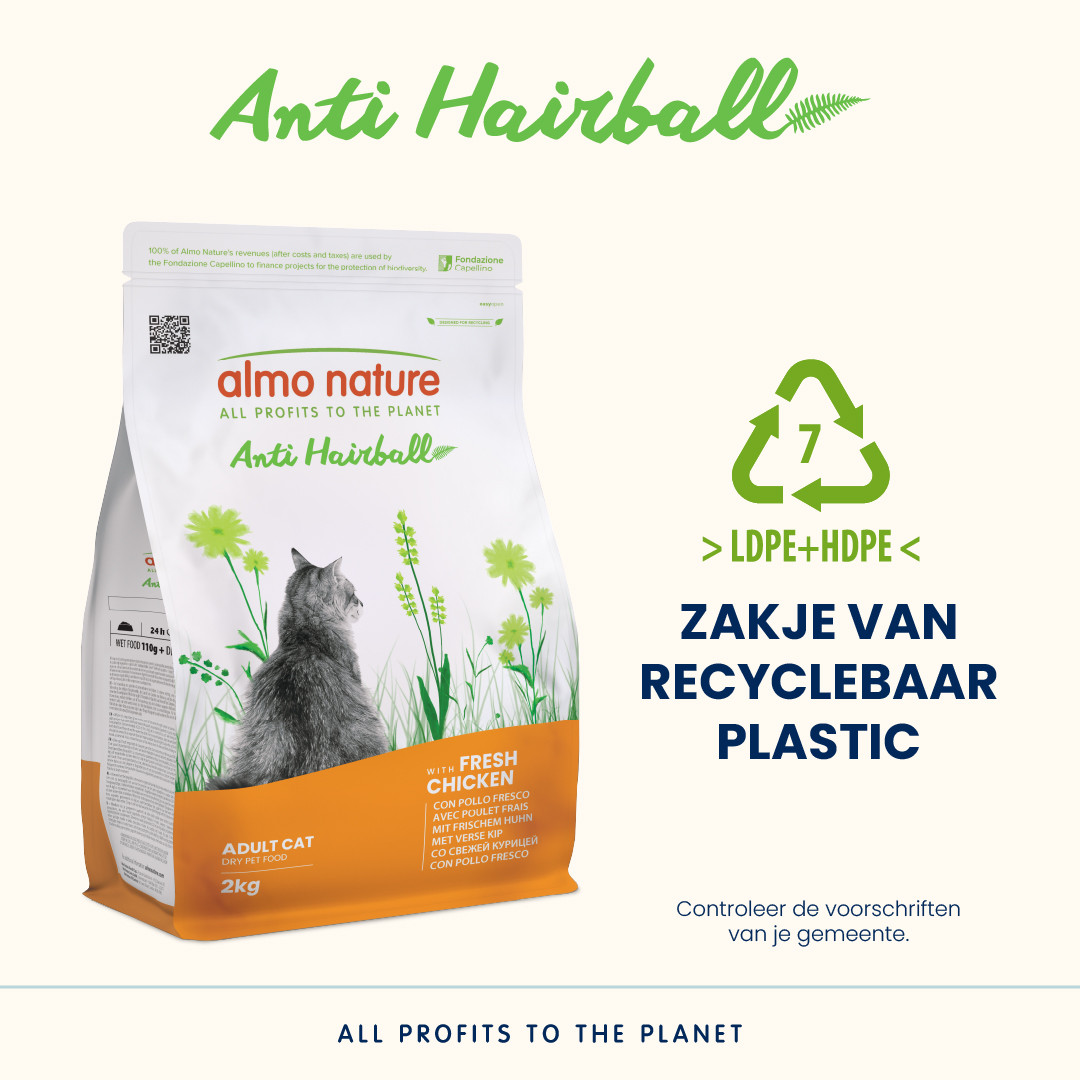 Almo Nature Anti-Hairball kip kattenvoer