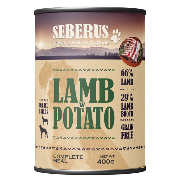 Seberus Lamb w/Potato graanvrij natvoer hond