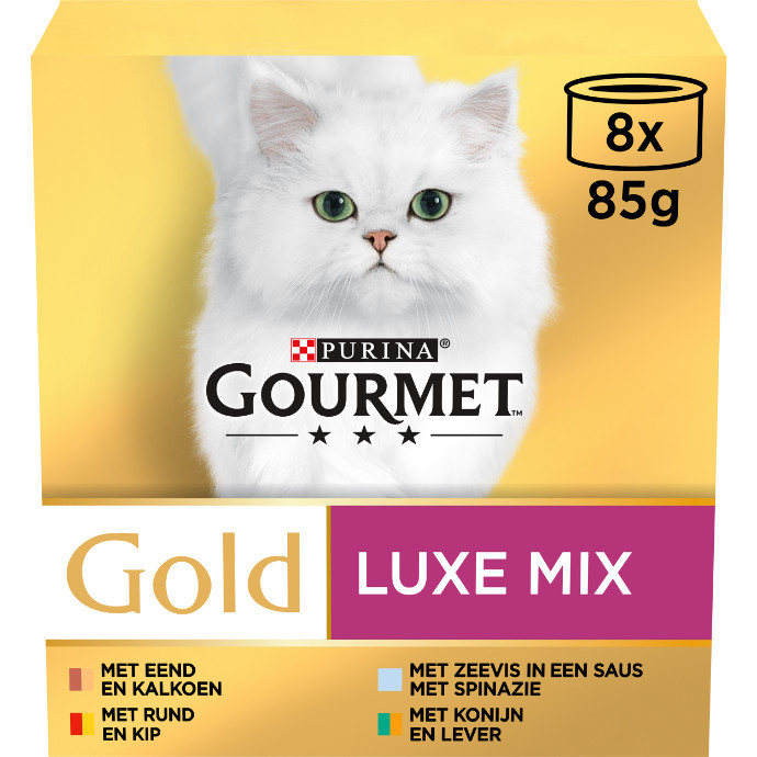 Gourmet Gold Luxe Mix 8-pack natvoer kat (85 g)