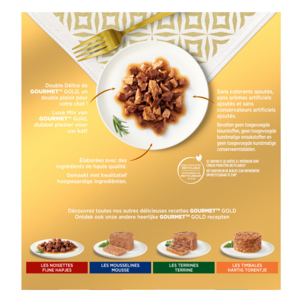 Gourmet Gold Luxe Mix 8-pack natvoer kat (85 g)