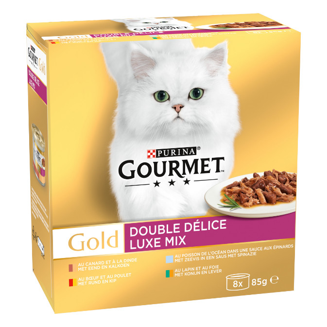 Gourmet Gold Luxe Mix 8-pack natvoer kat (85 g)