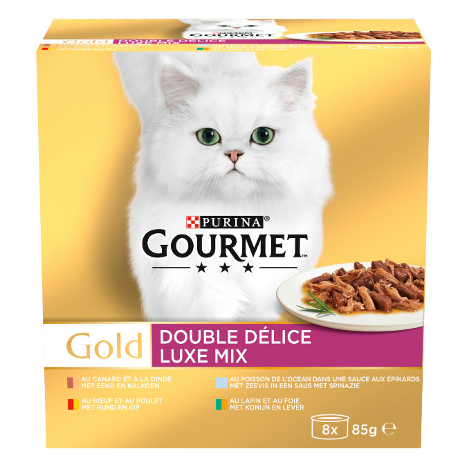 Gourmet Gold Luxe Mix 8-pack natvoer kat (85 g)