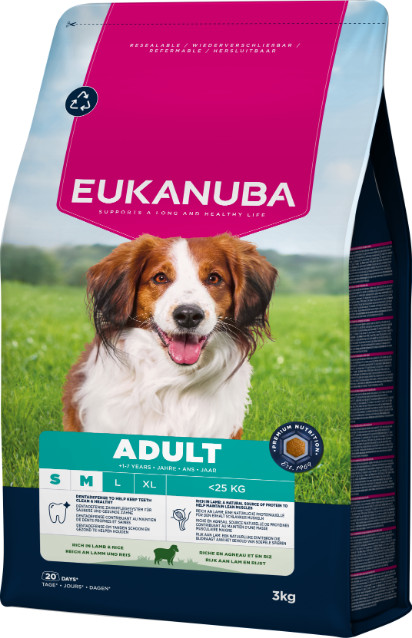 Eukanuba Adult Small Medium met lam en rijst hondenvoer