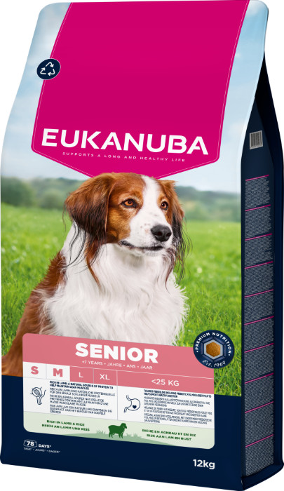 Eukanuba Senior Small Medium Lam & Rijst hondenvoer