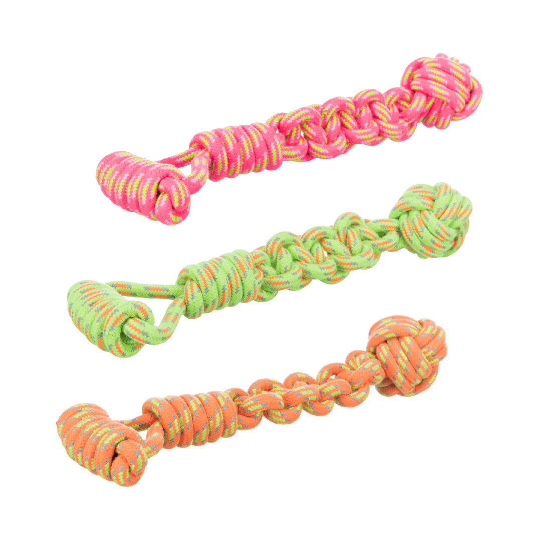 Knoopbal aan touw ø8cm L38cm voor de hond