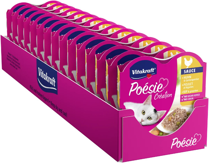 Vitakraft Poésie Création met kip en groenten in saus natvoer kat (15 x 85 g)