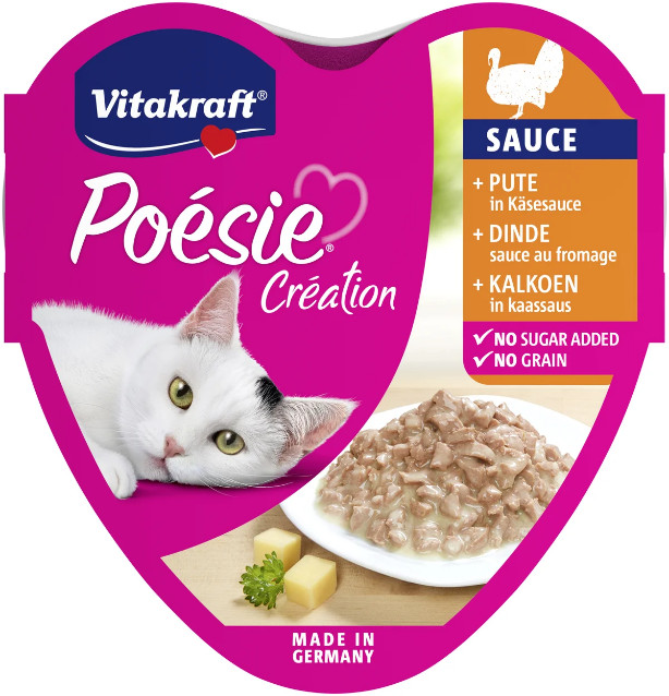 Vitakraft Poésie Création met kalkoen in kaassaus natvoer kat (15 x 85g)