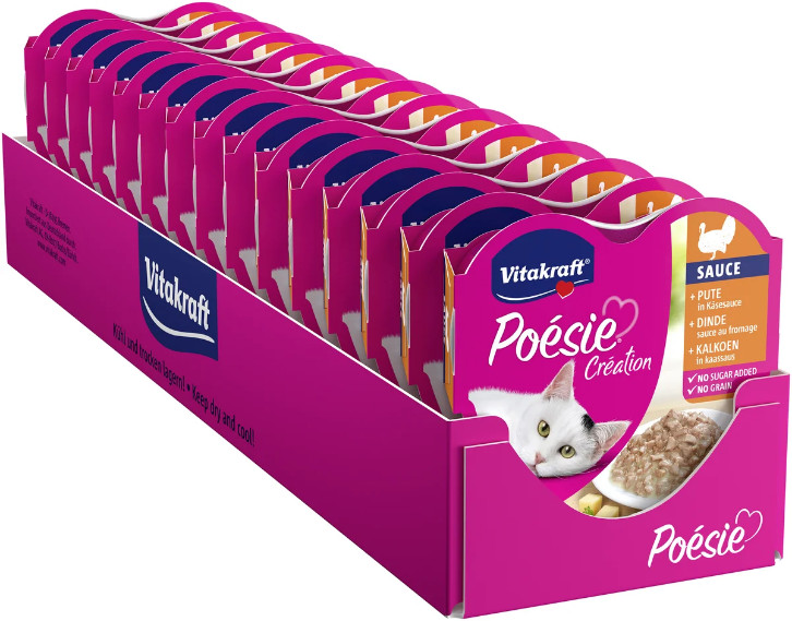 Vitakraft Poésie Création met kalkoen in kaassaus natvoer kat (15 x 85g)