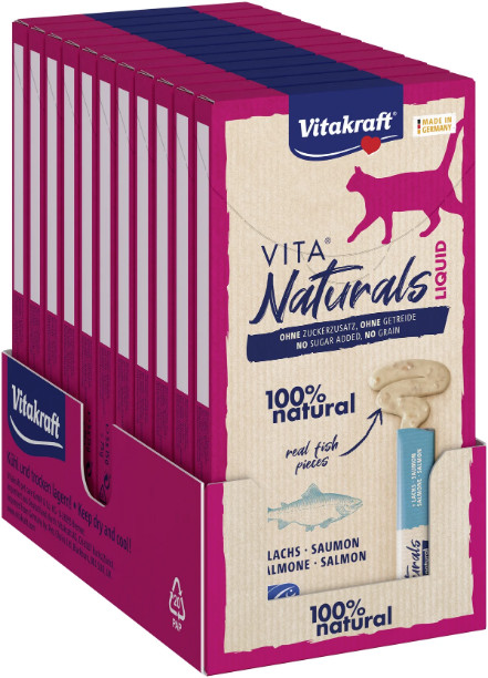 Vitakraft Vita Naturals Liquid kattensnack met zalm (5 st.)