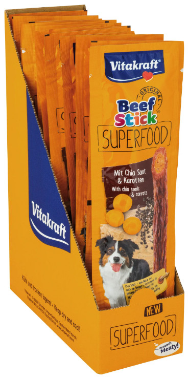 Vitakraft Beefstick Superfood wortel met chiazaad hondensnack  (25 g)