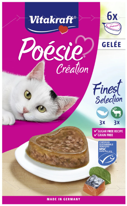 Vitakraft Poésie Création in gelei natvoer kat multipack (6 x 85 g)