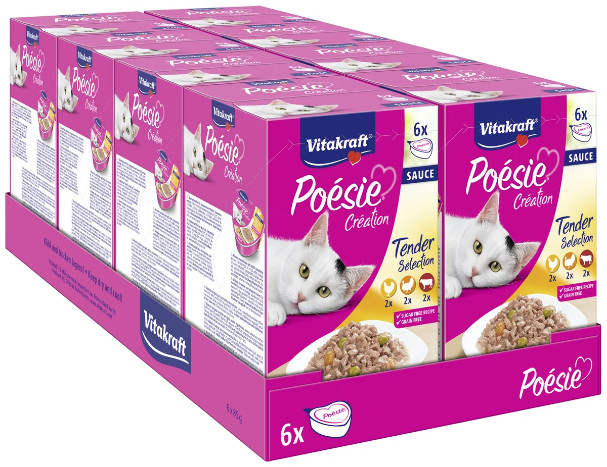 Vitakraft Poésie Création in saus natvoer kat multipack (6 x 85 g)
