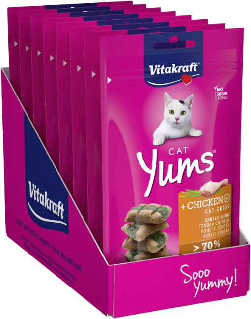 Vitakraft Cat Yums kip met kattengras kattensnack (40 g)