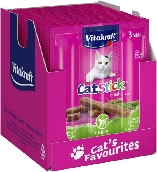 Vitakraft Catstick Healthy met kip & kattengras kattensnack