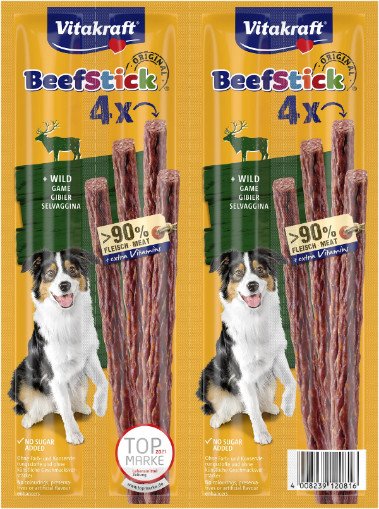Vitakraft Beefstick met wild hondensnack (4 st.)