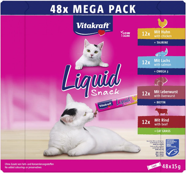 Vitakraft Liquid Snack Mega Pack kattensnack (48 st.)