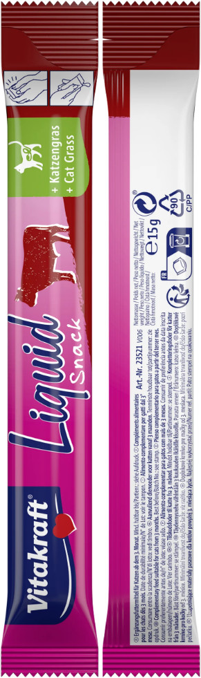 Vitakraft Liquid Snacks met rund kattensnack (6 x 15g)