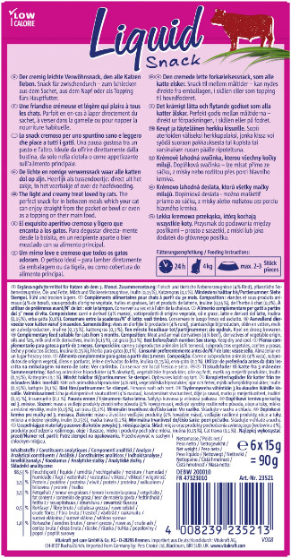 Vitakraft Liquid Snacks met rund kattensnack (6 x 15g)