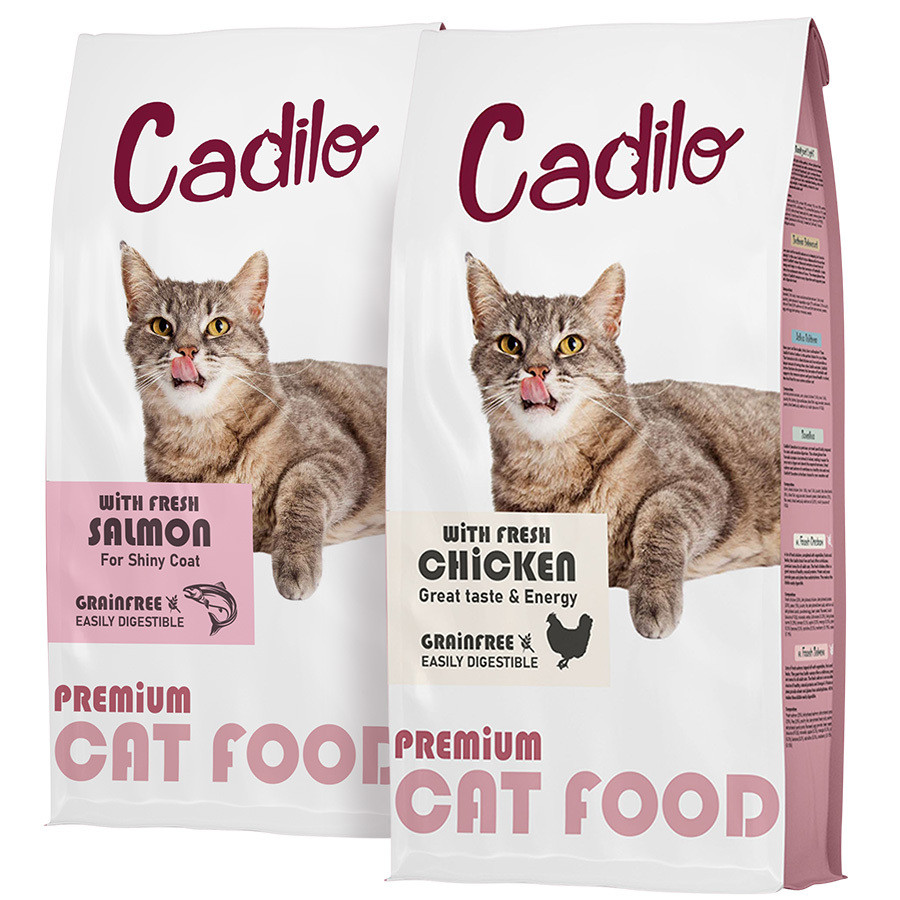 Cadilo Adult w/Fresh Chicken & Salmon probeerpakket - premium graanvrij kattenvoer