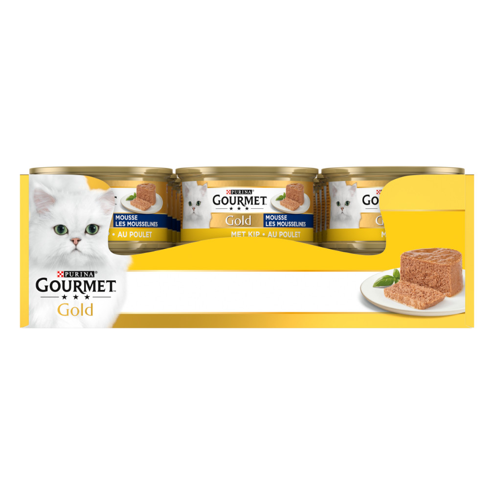 Gourmet Gold Mousse met kip kattenvoer (blik 85 g)