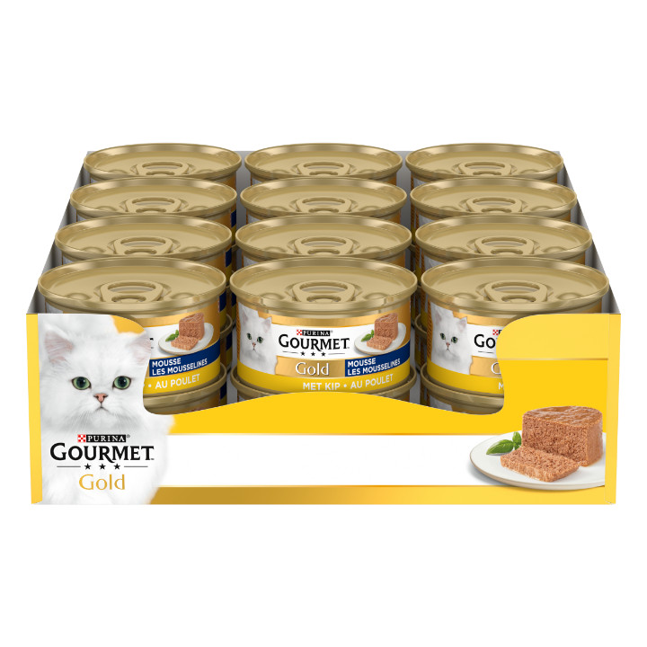 Gourmet Gold Mousse met kip kattenvoer (blik 85 g)