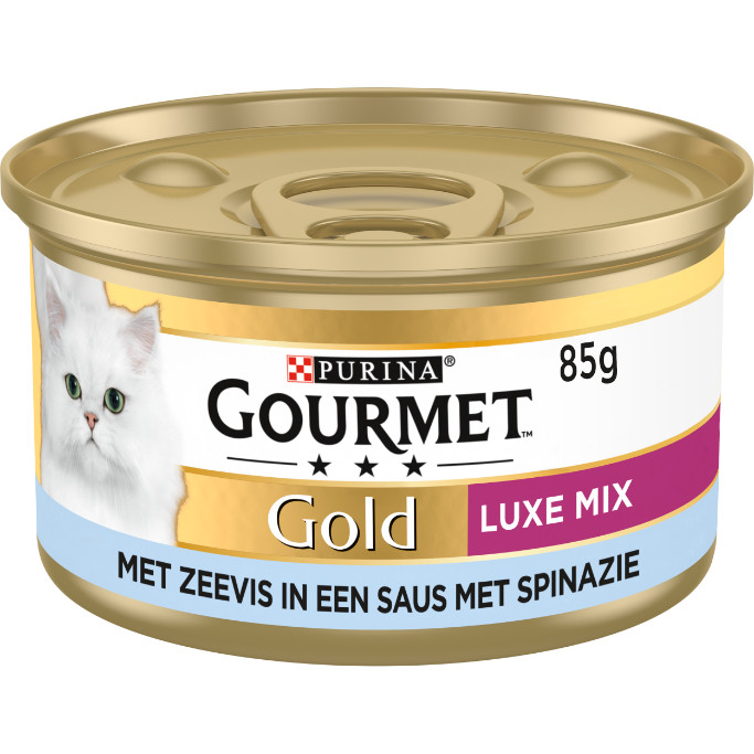 Gourmet Gold met zeevis in een saus met spinazie kattenvoer