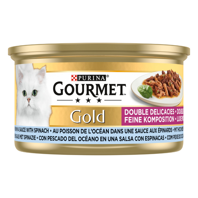Gourmet Gold met zeevis in een saus met spinazie kattenvoer