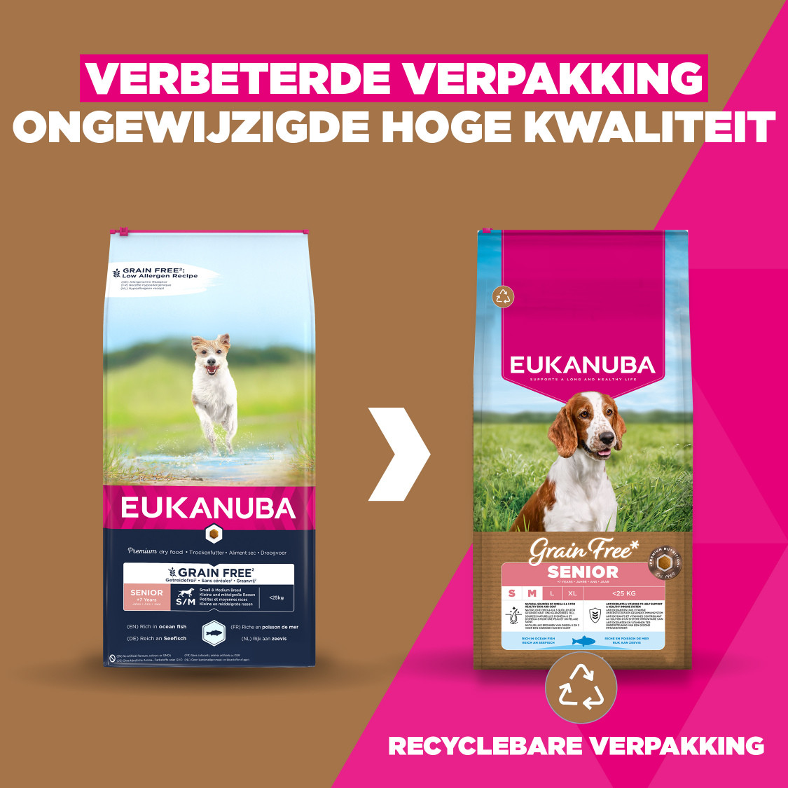 Eukanuba Senior Small & Medium met oceaanvis graanvrij hondenvoer