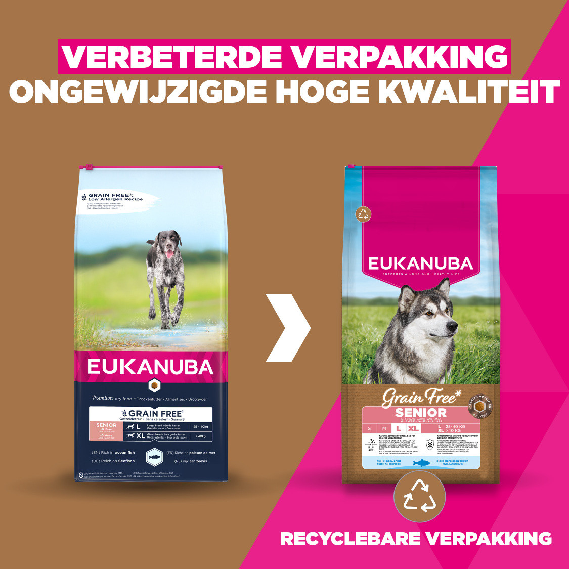 Eukanuba Senior Large met oceaanvis graanvrij hondenvoer