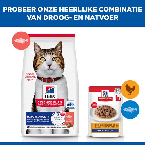 Hill's Mature Adult 7+ met zalm kattenvoer