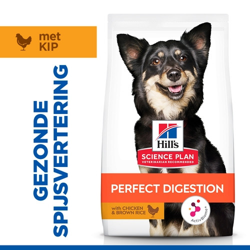 Hill's Adult Perfect Digestion Small&Mini met kip & bruine rijst hondenvoer