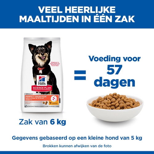 Hill's Adult Perfect Digestion Small&Mini met kip & bruine rijst hondenvoer