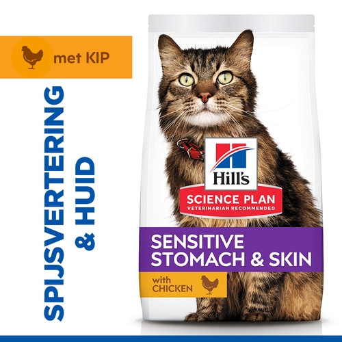 Hill's Adult Sensitive Stomach & Skin met kip kattenvoer