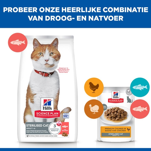 Hill's Adult Sterilised Cat met zalm kattenvoer