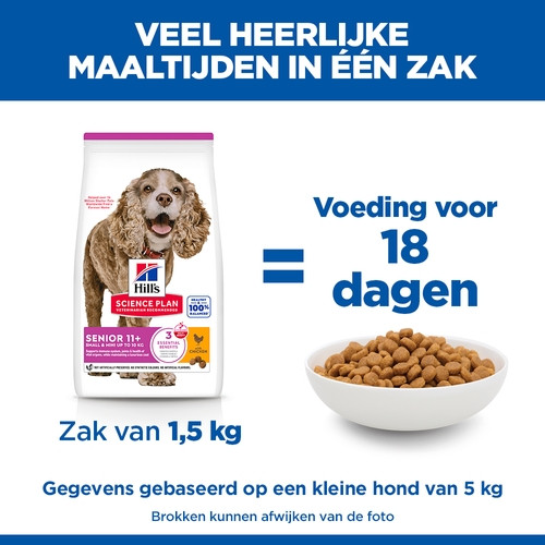 Hill's Senior 11+  Small & Miniature Kip hondenvoer