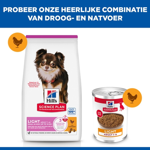 Hill's Adult Light Small & Mini met kip hondenvoer