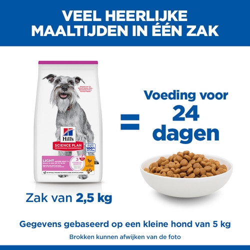 Hill's Mature Adult Light Small & Mini met kip hondenvoer