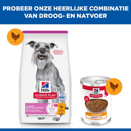 Hill's Mature Adult Light Small & Mini met kip hondenvoer