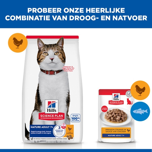 Hill's Mature Adult 7+ met kip kattenvoer
