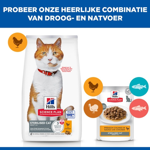 Hill's Young Adult Sterilised Huhn Katzenfutter 