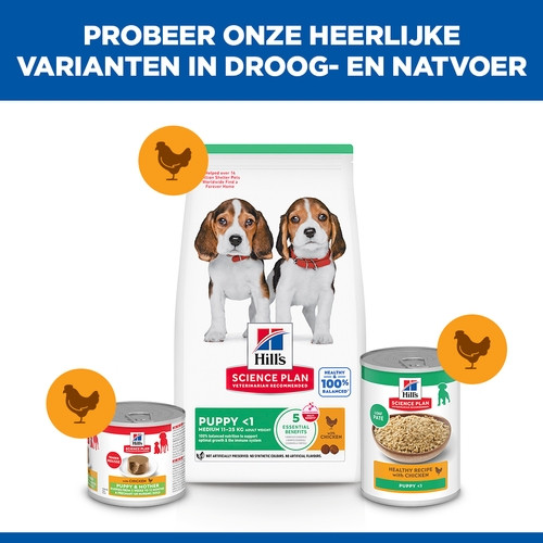Hill's Puppy Medium met kip hondenvoer