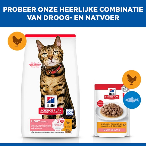 Hill's Adult Light met kip kattenvoer
