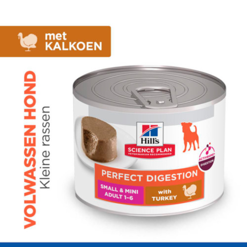 Hill's Adult Perfect Digestion Small & Mini mousse met kalkoen natvoer hond