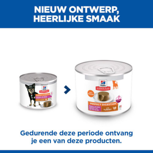Hill's Adult Perfect Digestion Small & Mini mousse met kalkoen natvoer hond