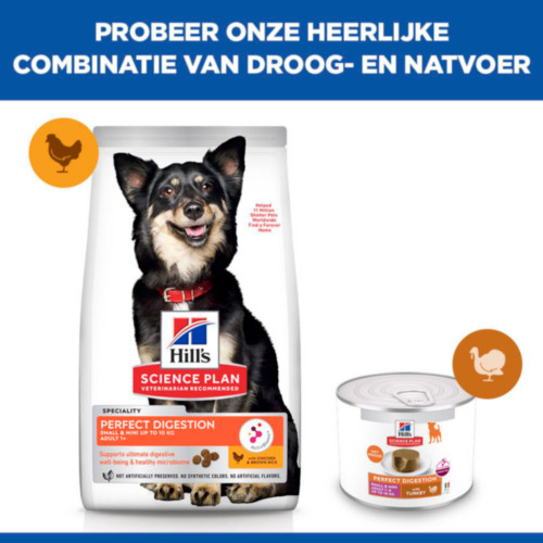 Hill's Adult Perfect Digestion Small & Mini mousse met kalkoen natvoer hond