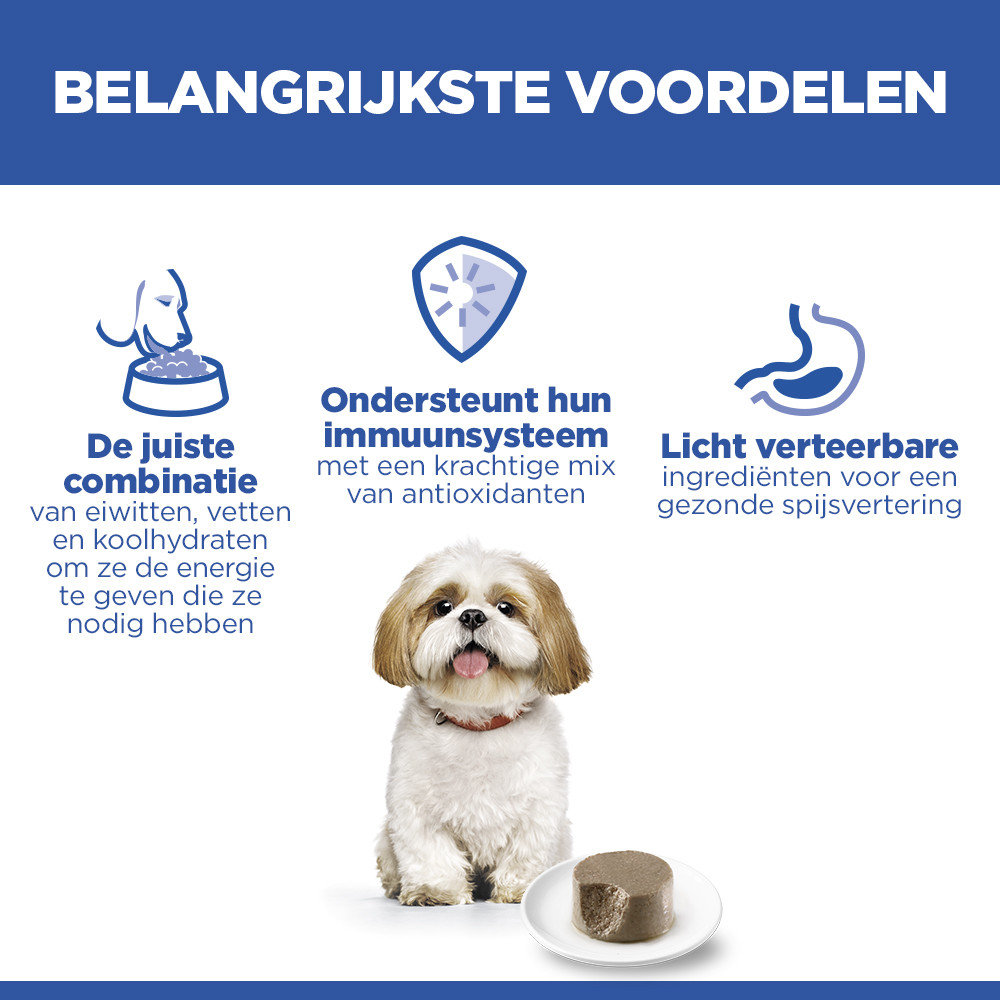 Hill's Mature Adult 7+  Small & Mini mousse met kip natvoer hond