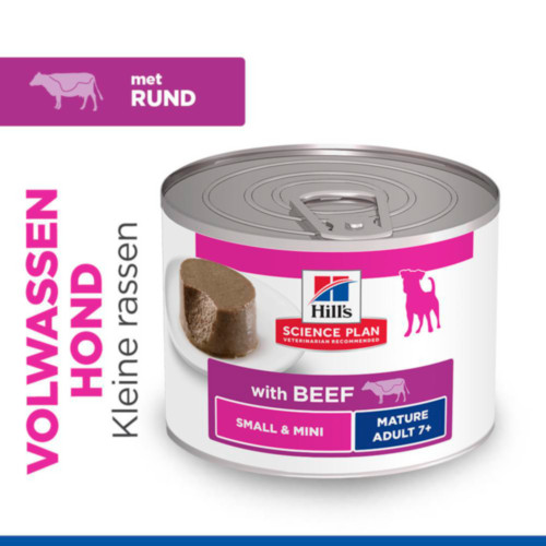 Hill's Mature Adult 7+ Small & Mini mousse met rund natvoer hond