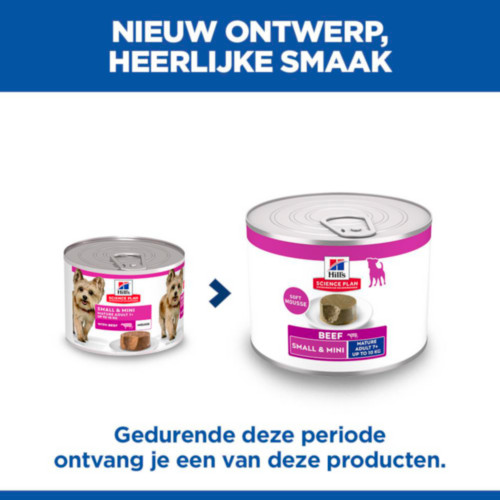 Hill's Mature Adult 7+ Small & Mini mousse met rund natvoer hond
