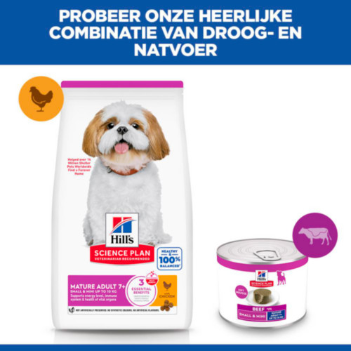 Hill's Mature Adult 7+ Small & Mini mousse met rund natvoer hond
