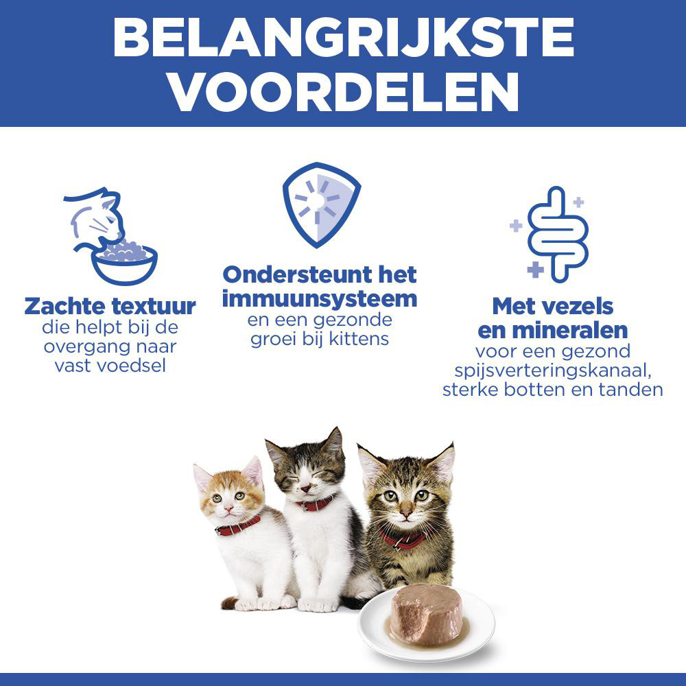 Hill's Kitten & Mother Tender Mousse nat kattenvoer met kip en kalkoen blik